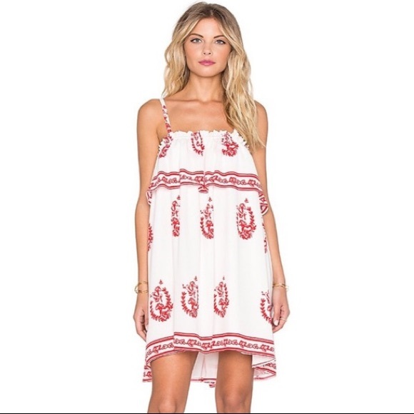 SOLD Tularosa babydoll dress size small red white - Picture 4 of 13